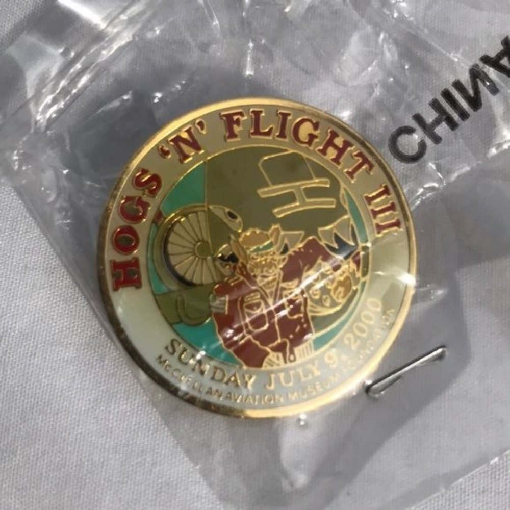 Vintage 2000 Hogs in Flight III McClellan Aviation Collectable Pin Brooch